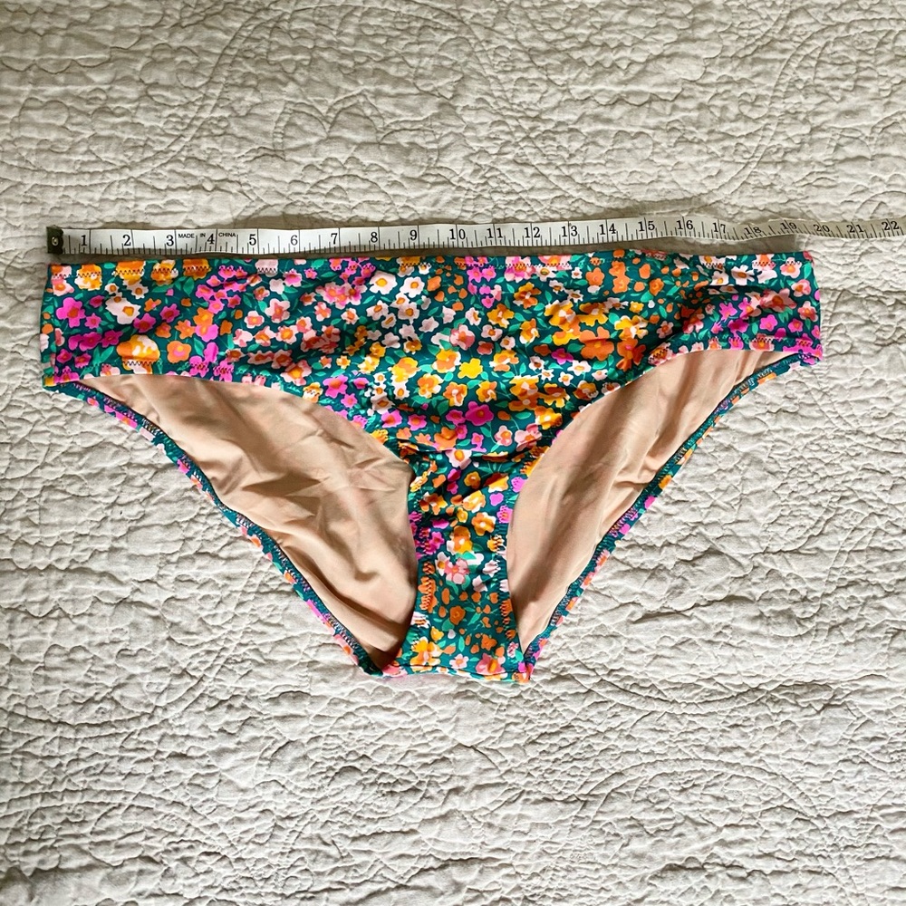 New J.Crew bright floral bikini bottoms XXL